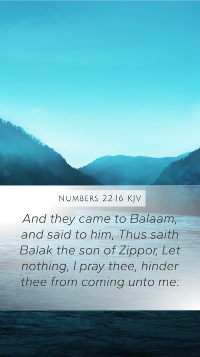 Numbers 22:16 Explained