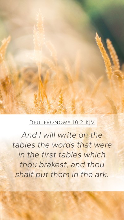 Deuteronomy 10:2 Explained