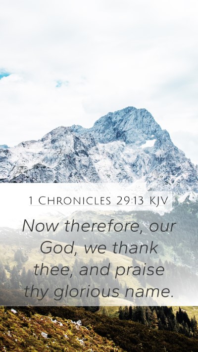 1 Chronicles 29:13 Explained