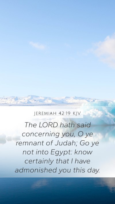 Jeremiah 42:19 Explained