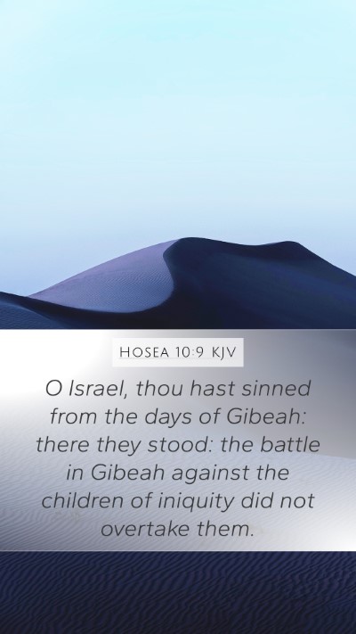 Hosea 10:9 Explained