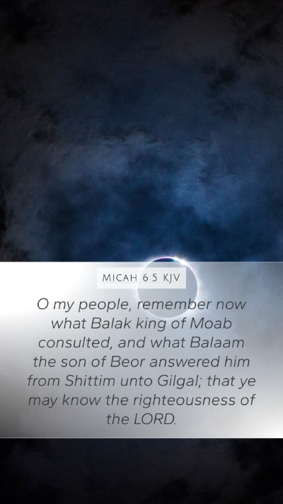 Micah 6:5 Explained